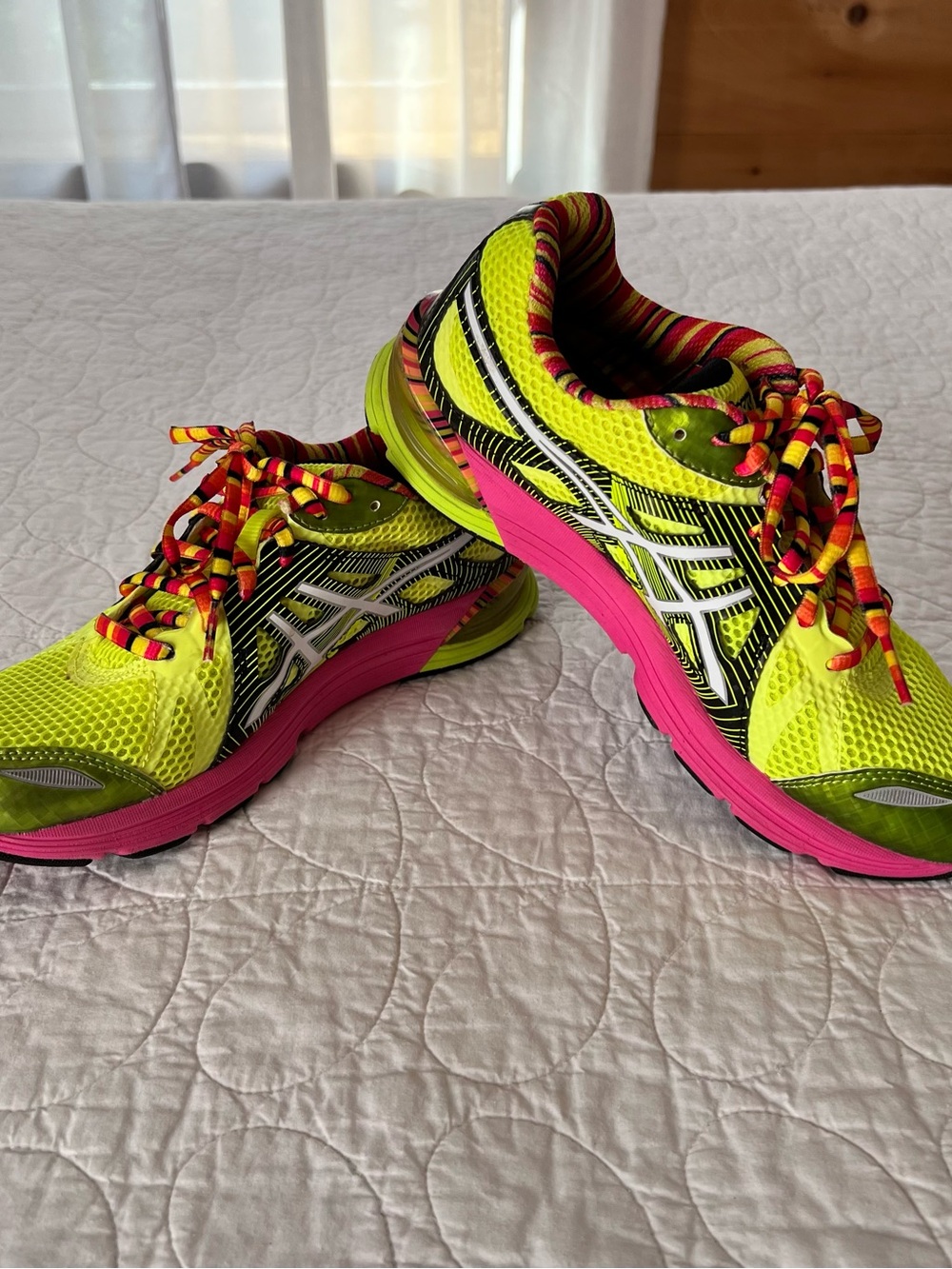 ASICS Gel-Preleus Vibrant Yellow & Pink Women's Athletic Running Shoes Sporty
